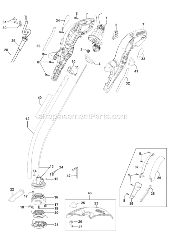 Page A Diagram and Parts List for GH1000 Type 2 Black and Decker Trimmer